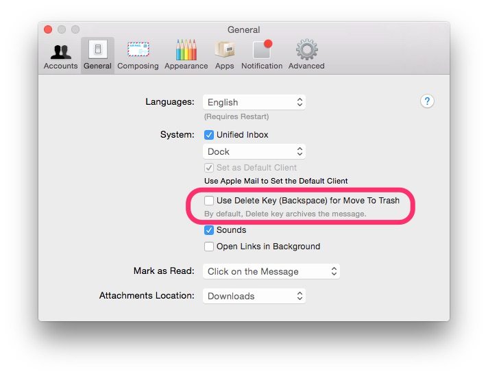 How to archive and delete mail in Airmail 2 for Mac