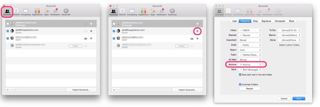 How to archive and delete mail in Airmail 2 for Mac