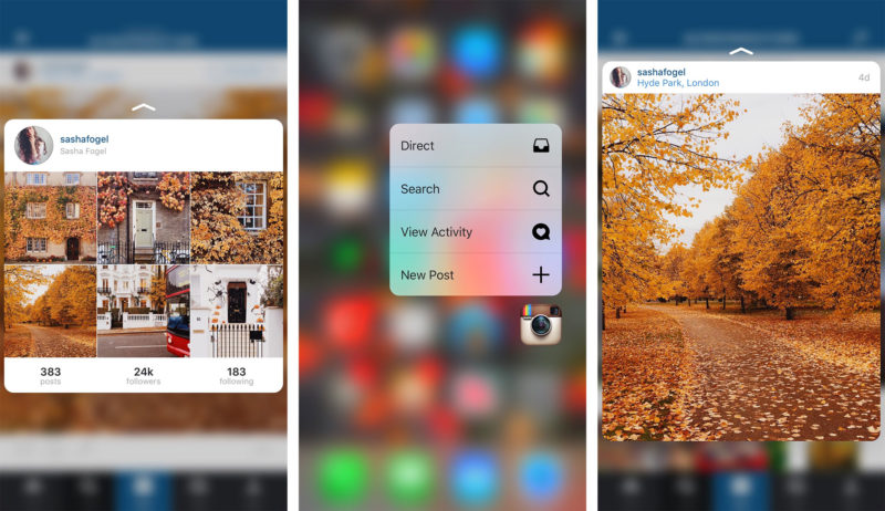 Best 3D Touch apps: Instagram