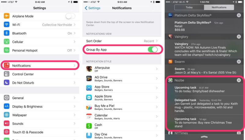 Notifications- Group By App