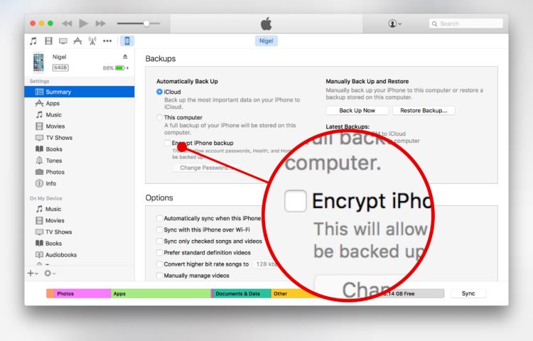 How to encrypt iPhone and iPad backups in iTunes