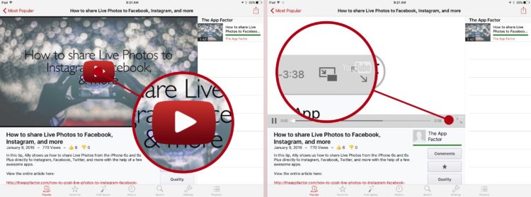 How to watch picture in picture YouTube videos on iPad